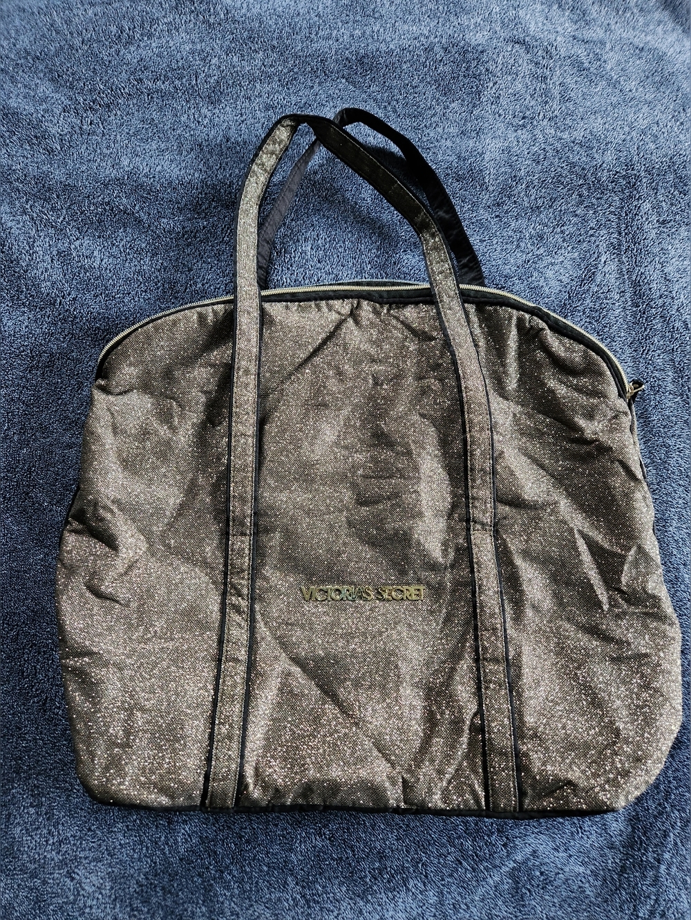 Victoria's Secret Gold Glitter Weekender Tote